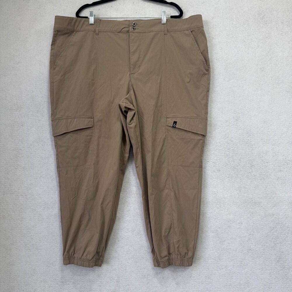 Torrid Happy Camper Pants Womens Plus 24 Tan Nylon Cargo Jogger Hiking Elastic